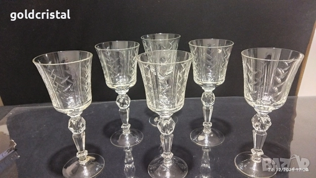 Кристални чаши за вино , снимка 6 - Антикварни и старинни предмети - 35041751