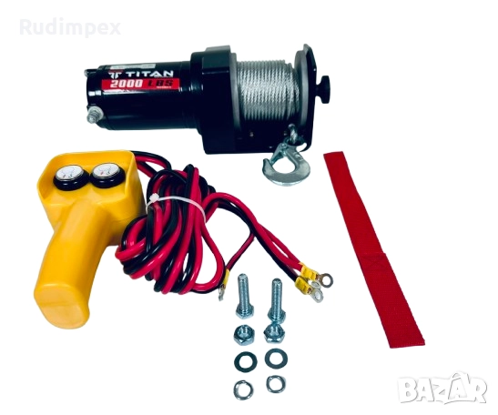 Лебедка 2000 lbs , 907 кг, 12V, електрическа, снимка 7 - Аксесоари и консумативи - 52468437