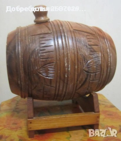 Буренца, бъкели: Конски дървен бъкел за битов кът, буре бърдук с дръжка, снимка 14 - Други - 32387823