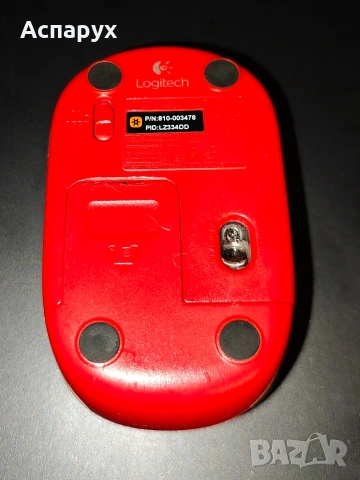Мишка Logitech M185 Red, снимка 3 - Клавиатури и мишки - 53447363