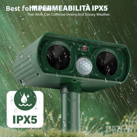 Ултразвуков репелент за гълъби, за котки ,отблъсква птици, лисици, миещи мечки, гризачи, снимка 7 - Други - 53017984