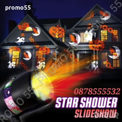 Коледен Проектор Лазер 48 Сменяеми Картинки Коледа Рожден Ден Хелоуин, снимка 3 - Други - 47802696