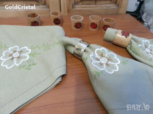 Ленени салфетки за маса с бродерия, снимка 3 - Антикварни и старинни предмети - 36502271
