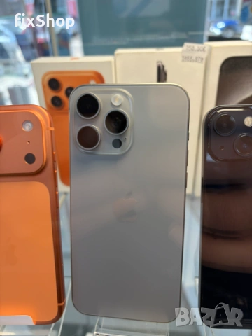 iPhone 15 Pro Max – 256GB – Natural Titanium – Отлично състояние – 100% батерия – 6 месеца гаранция