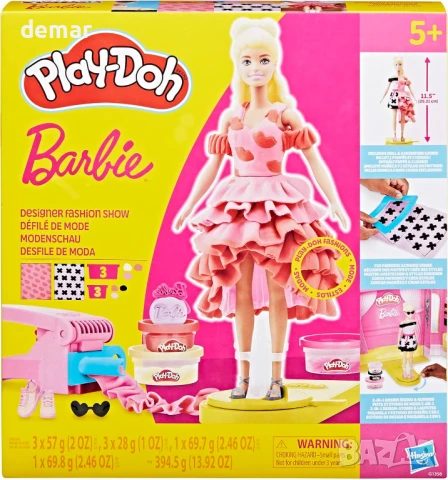 Комплект за игра Play-Doh Barbie с дизайнерско модно ревю, снимка 1