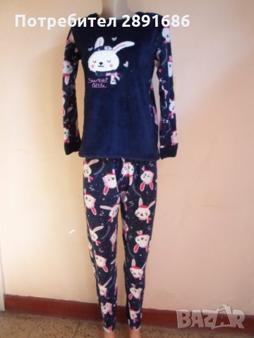 Дамска плюшена пижама различни разцветки, снимка 3 - Пижами - 34232834