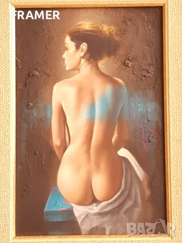 Димитър Войнов син Музата Авторска техника с маслени бои, снимка 2 - Картини - 47733848