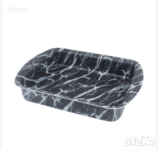 Правоъгълна тава EK-2230 и ЕК-2535, Черно бял мрамор, Не-залепващо покритие, снимка 2 - Съдове за готвене - 52628630