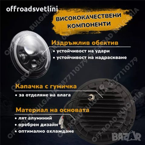 НОВ МОДЕЛ 200W Фарове за Lada Niva 7 инч Jeep Cherokee Wrangler, снимка 4 - Аксесоари и консумативи - 41591382