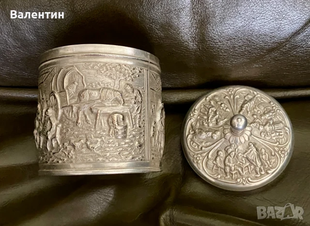 #1501# Буркан с капак. За подправки. Посребрен. Холандия., снимка 2 - Кутии за храна - 50459744