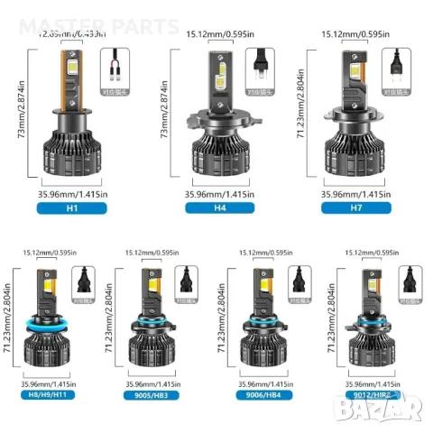 K19 LED Система 190W 38000LM  Топ Canbus (Процесорно Управление, Без Грешки/Смущения), Отличен Фокус, снимка 2 - Части - 50259710