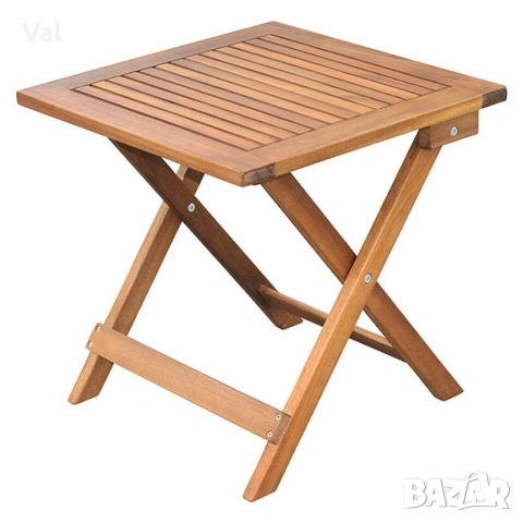 Маса сгъваема Muhler Meranti - 50x50xH68cm, дърво, снимка 3 - Маси - 53642451