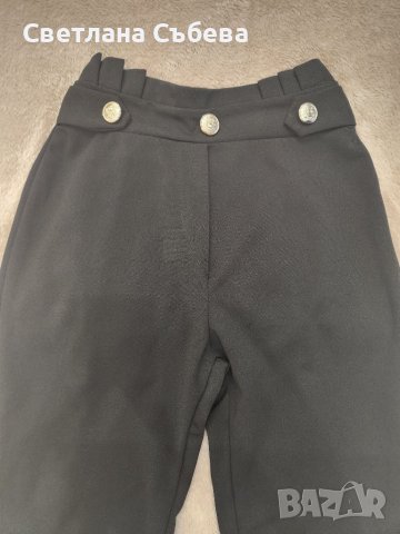 Елегантен черен панталон тип BALMAIN , снимка 2 - Панталони - 39495938