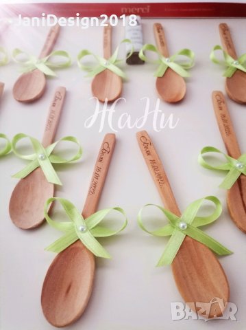 гравирани дървени лъжички подаръчета за гостите на бебешка погача , снимка 8 - Други - 44167304