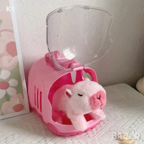 Плюшена интерактивна играчка ходеща Капибара в куфар, снимка 2 - Плюшени играчки - 52712517