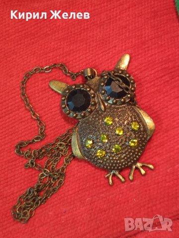 МОДЕН ФИГУРАЛЕН АРТ ПЕНДАНТ - БУХАЛЧЕ с ВЕРИЖКА и ФАСЕТИРАНИ ЦВЕТНИ КРИСТАЛИ 29489