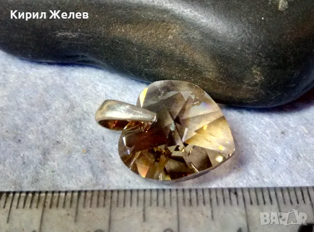 СКЪПОЦЕНЕН ЮВЕЛИРНО ФАСЕТИРАН КРИСТАЛЕН МЕДАЛЬОН СЪРЧИЦЕ със СРЕБРО 925 РОМАНТИЧЕН АРТ ПЕНДАНТ 48811, снимка 8 - Колиета, медальони, синджири - 48818632