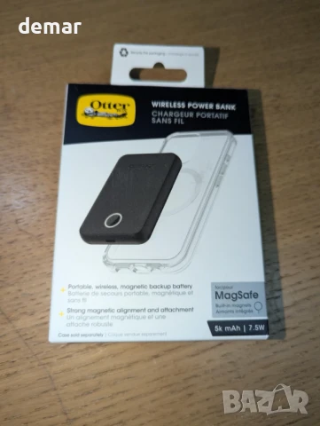 Безжична външна батерия OtterBox за MagSafe, 5000 mAh, черна, снимка 8 - Външни батерии - 51215196