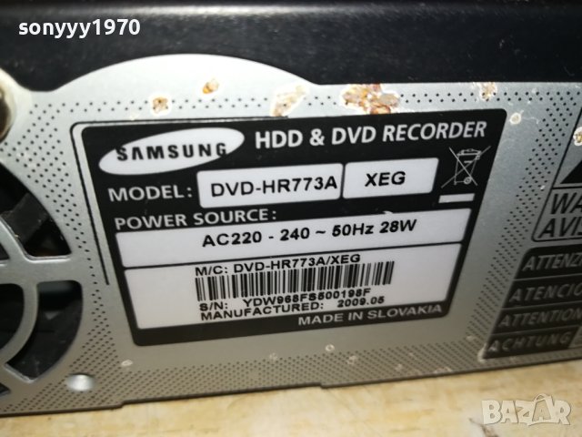 SAMSUNG DVD-HR773A HDD/DVD RECORDER-ВНОС GERMANY 0409231410L2EWC, снимка 18 - Плейъри, домашно кино, прожектори - 42075500