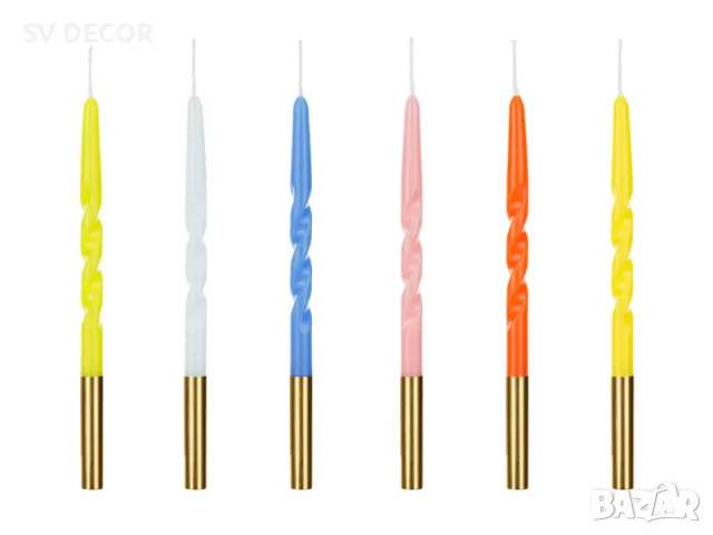 Дълги свещи за торта, микс (6бр./оп), снимка 2 - Декорация - 49794080