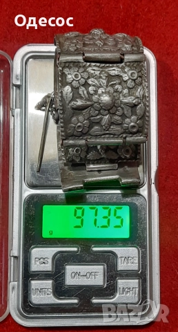 Рядка възрожденска масивна сребърна гривна, снимка 2 - Антикварни и старинни предмети - 52308929