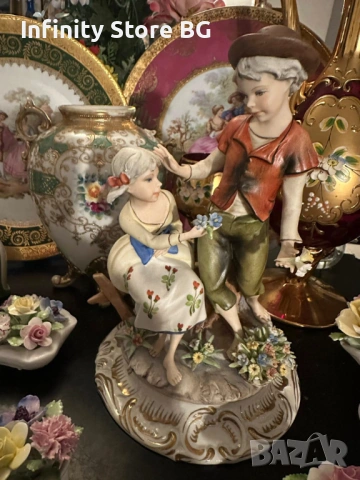 💖 Capodimonte Italy – “Влюбените” – Романтична порцеланова композиция 💖, снимка 2 - Антикварни и старинни предмети - 53465527