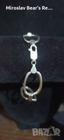 Елегантна масивна сребърна гривна , печати 925 , дълж. 20см , снимка 3 - Гривни - 35740857