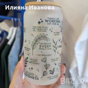 Стъклена чаша с бамбуков капак Wednesday, Friends, harry potter , снимка 4 - Чаши - 43388980