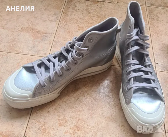 Дамски кецове Adidas Originals Nizza Platform Mid Shoes Silver, снимка 3 - Маратонки - 50392777