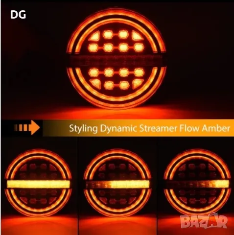 Комплект 2 бр. LED Стопове с "Бягащ" Мигач, с Неонов Ефект - 12V/24V, снимка 8 - Аксесоари и консумативи - 48721365