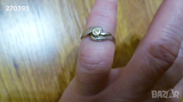 Детски сребърен пръстен с жълто камъче, снимка 4 - Пръстени - 38733759