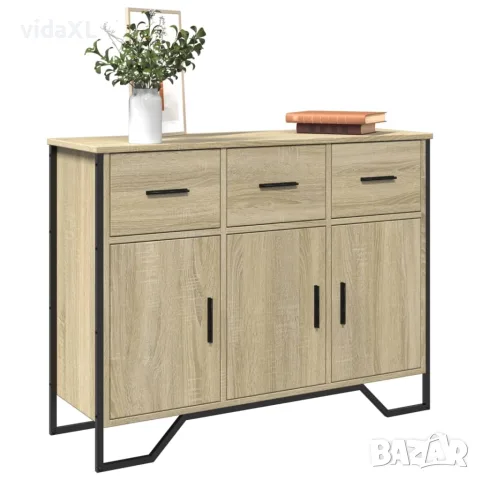 vidaXL Сайдборд, дъб сонома, 97x32,5x74,5 см инженерно дърво, снимка 2 - Бюфети - 56148243