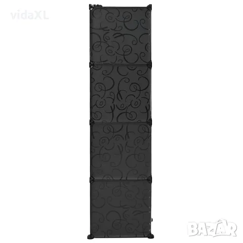 vidaXL Модулен шкаф с 9 отделения, 109x36,5x143 см, черно и бяло, снимка 5 - Шкафове - 56146354
