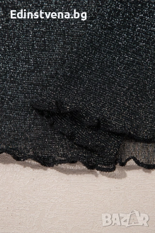 Дамска черна блестяща мрежеста блуза с дълъг ръкав, снимка 10 - Блузи с дълъг ръкав и пуловери - 53061625