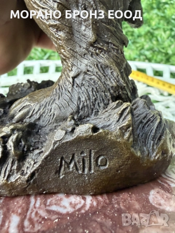 Морано Бронз представя: Масивна бронзова скулптура „Мечка с грозде“ (Milo) – 4.3 кг, снимка 8 - Антикварни и старинни предмети - 55993153