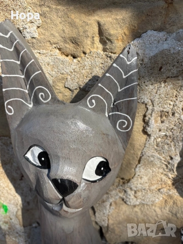 Котка от дърво . Намалени с дефект !, снимка 2 - Статуетки - 49138439