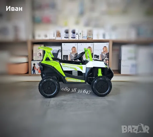 ТОП ЦЕНА!НОВО!Акумулаторен джип/UTV Gobi Go GREEN с 12 V батерия,USB,Функция люлеене, снимка 6 - Детски велосипеди, триколки и коли - 55747217