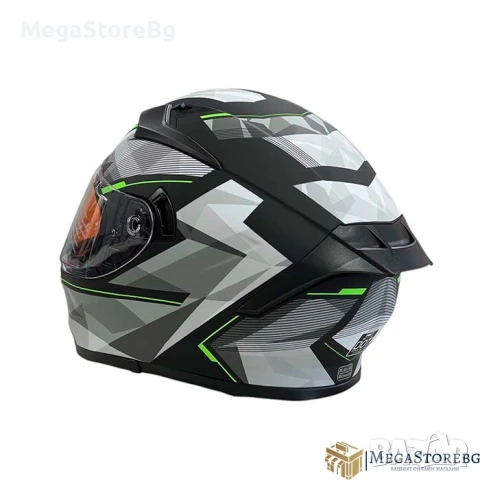 Каска за мотор 108 - размер L - Matt Black/Green, снимка 6 - Аксесоари и консумативи - 50576547