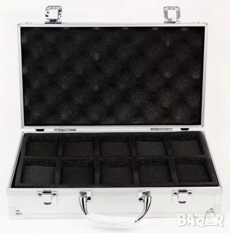 Алуминиев куфар за 10 часовника, размери 30 см./17 см./7,5 см. , снимка 3 - Нумизматика и бонистика - 53062781