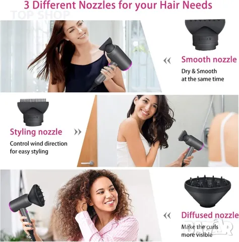 Професионален сешоар Jooayou 2000 W, снимка 3 - Сешоари - 48778276