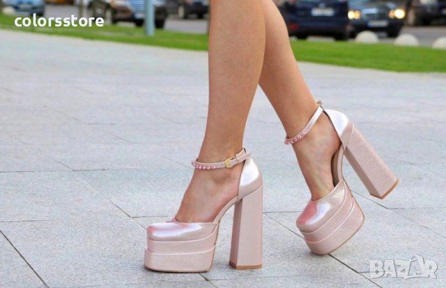 Сандали на ток - светлорозова кожа - VS1, снимка 2 - Сандали - 39946945