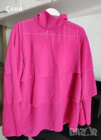 Уникална цикламена блуза, снимка 1 - Ризи - 36191794