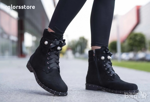 Равни боти черен велур  код LT328, снимка 2 - Дамски боти - 36347633