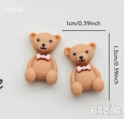 Мече Мечета  малка фигурка акрил пластмасова аквариум терариум, снимка 4 - Фигурки - 47789868