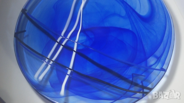 Kosta Boda Contrast Blue Dish 356 mm чиния на Коста Бода, снимка 8 - Декорация за дома - 51836761