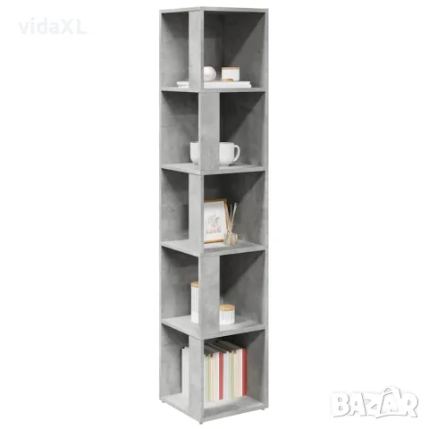 vidaXL Ъглов шкаф, бетонно сив, 33x33x164,5 см, инженерно дърво, снимка 6 - Шкафове - 56147838
