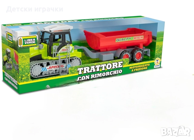 Детска играчка трактор с ремарке и вериги, снимка 2 - Други - 52070618