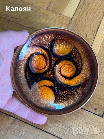 Емайлирана медна чинийка декоративна 