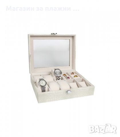 КУТИЯ ЗА БИЖУТА И 8 БР. ЧАСОВНИЦИ, ЛУКСОЗНА - код 2012, снимка 2 - Подаръци за мъже - 33965680