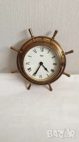 Стар месингов кварцов корабен часовник, снимка 7 - Антикварни и старинни предмети - 53866022